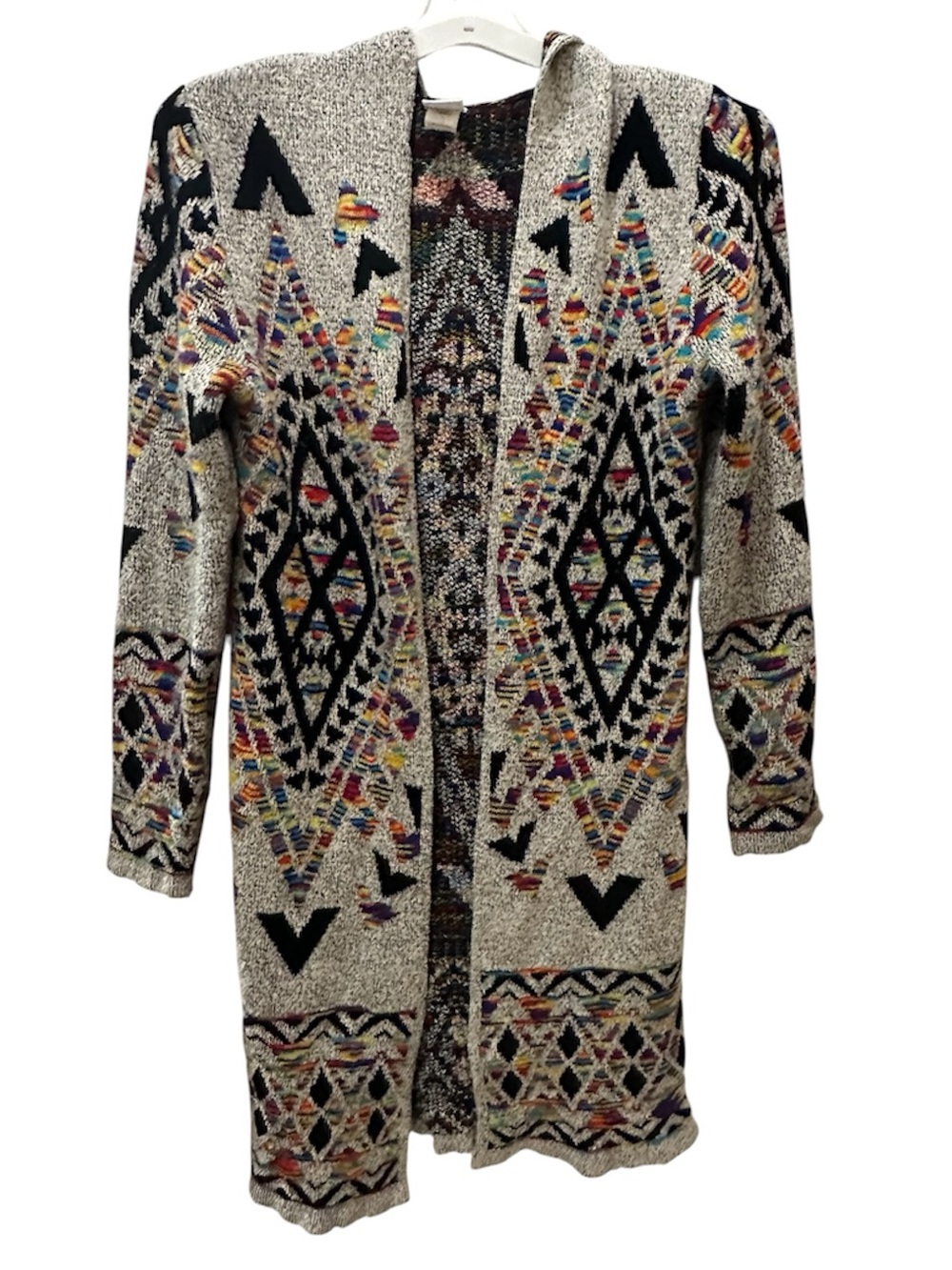 Northern Angel long cardigan Sweater southwestern Aztec pattern size Large